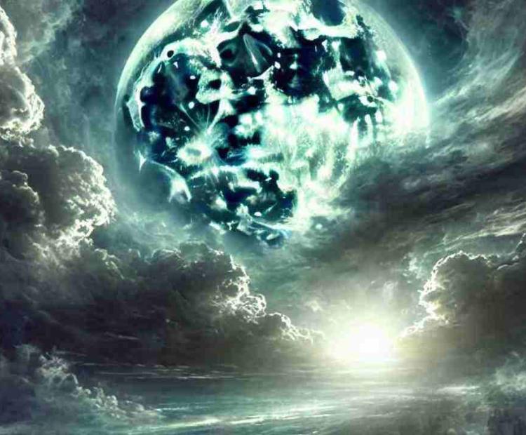 The full moon glowing brightly in the night sky, captured in all its glory during the August 2024 full moon.